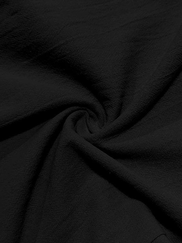 Men's black breathable linen loose casual trousers