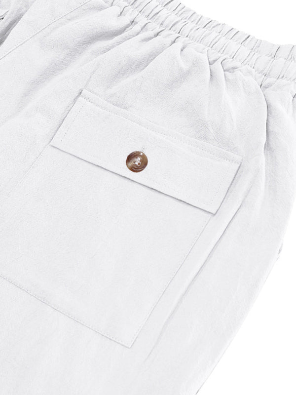 Loose linen casual wide-leg beach sports four seasons breathable trousers