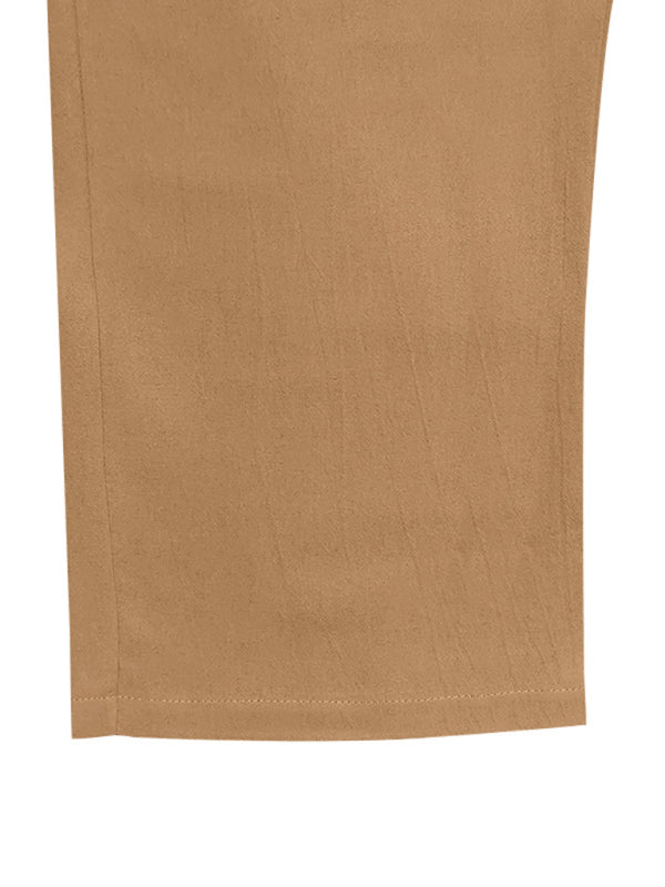 Loose linen casual wide-leg beach sports four seasons breathable trousers