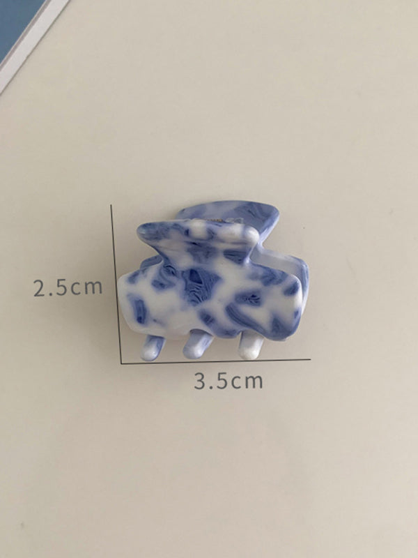 Vintage Porcelain Print Hair Clip Set