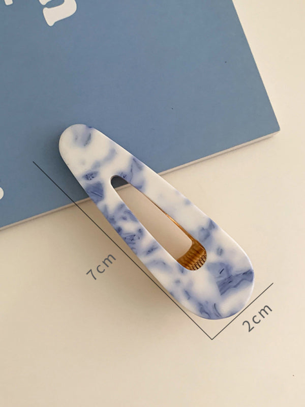 Vintage Porcelain Print Hair Clip Set