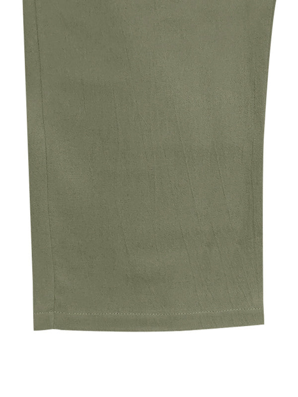 Loose linen casual wide-leg beach sports four seasons breathable trousers