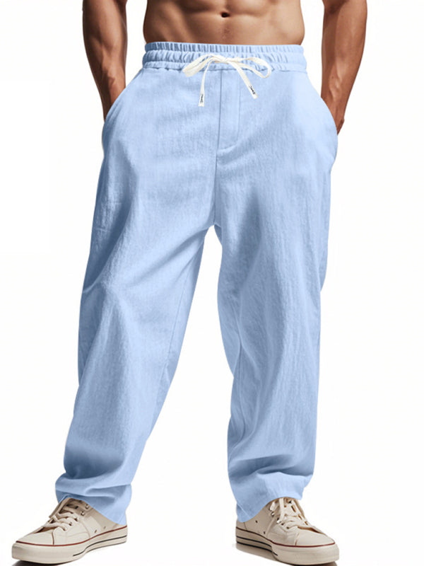 Loose linen casual wide-leg beach sports four seasons breathable trousers