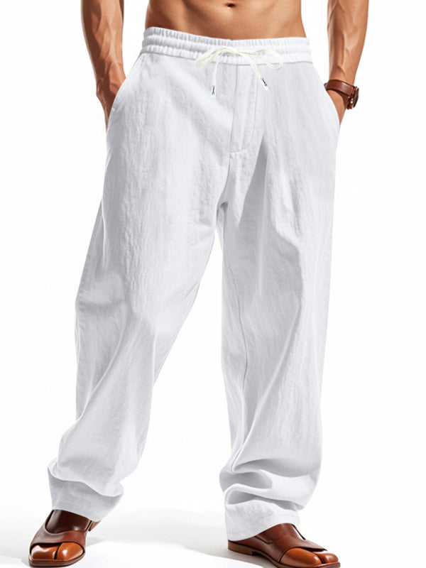 Loose linen casual wide-leg beach sports four seasons breathable trousers