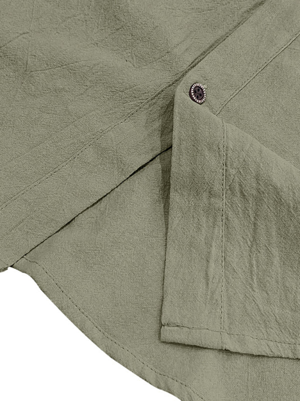 Men's Casual Sleeveless Waistcoat Shirt Linen Hooded Solid Color Breathable Loose Top